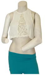Milau White Sleeveless Crop Top