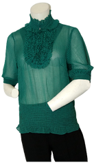 Minuet Green/Black Sheer Top