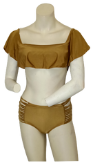 Tan Ruffled Bikini set