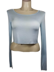 Love In Light Blue Cropped Top