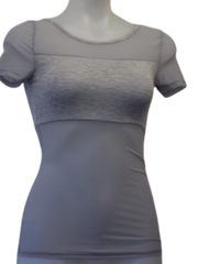 Zenana Outfitters Gray Mesh Top