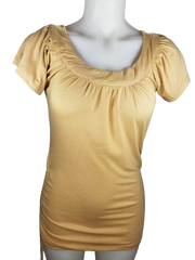 Mar-Q Tan Short Sleeve Blouse