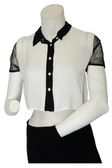 Milau White/Black Crop Top