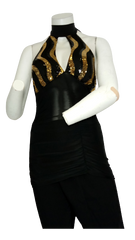 Minimi Black/Gold Halter Top