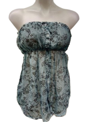 A n M Light Blue Strapless Blouse