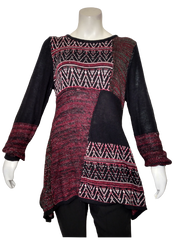 Style & Co. Black/Red Squares Sweater