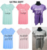 Paris Pink Ladies Cotton Blend Novelty Sleep Shirt