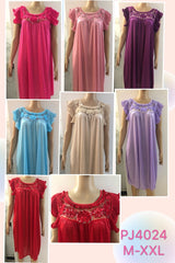 Paris Pink Ladies Elegant Satin Night Gowns