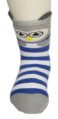 Owl Pattern Blue/Gray Socks