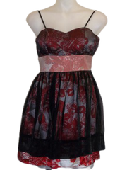 Minuet Black/Red Floral Dress