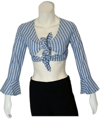 Blue/White Ecru Lab Bolero Top