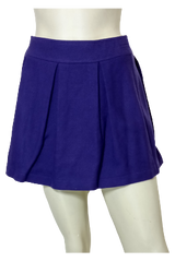 4 Ena Purple Knit Pleated Miniskirt Small