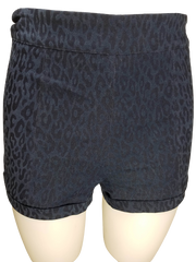 4 Ena Navy Leopard Zippered Shorts Small
