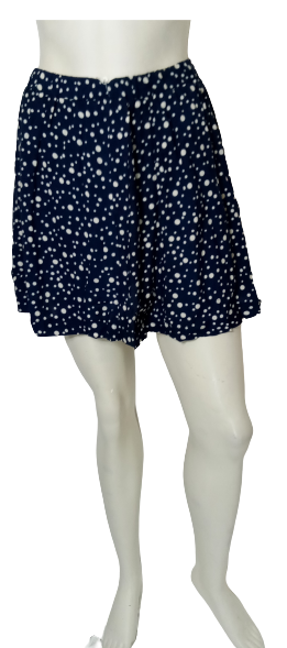 4 Ena Navy/White Elastic Waist Miniskirt