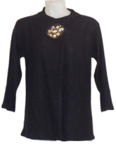 Salon Studio Black Jeweled Wrap Sweater