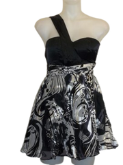 Minuet Black/White Shiny Dress