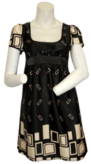 Minuet Black/Tan Patterned Dress