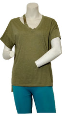 Olive/Gold Rehab Cotton Blouse