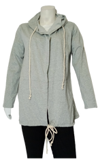 Gray/Cream Long Sleeve Blouse