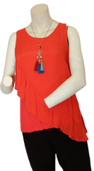 Red ABG Asymetrical Tank Top