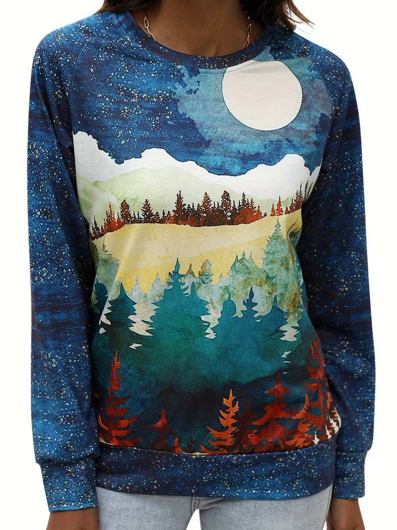 Knoeasy Forest Landscape Sweater - Navy & Green