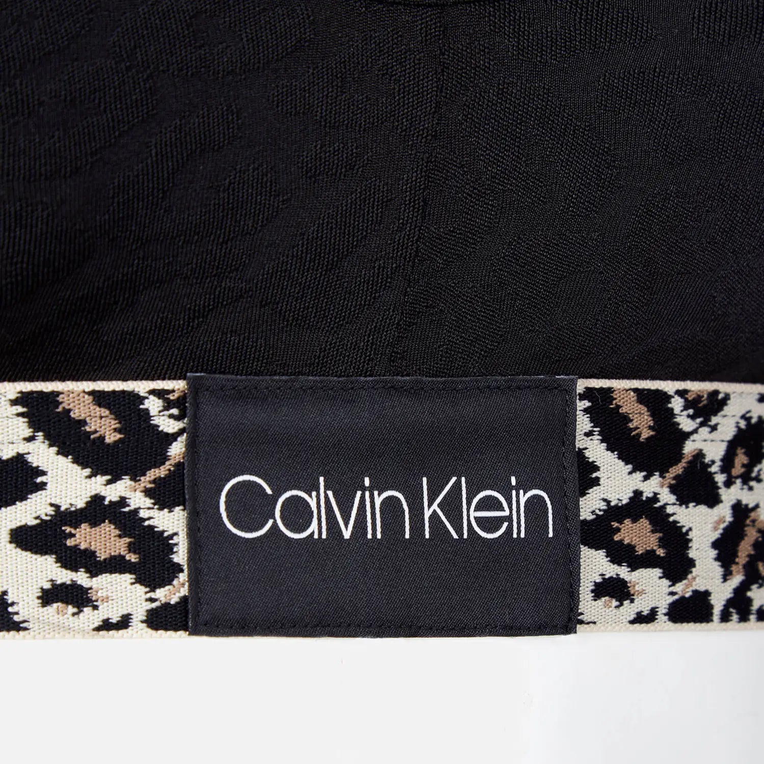 Calvin Klein Womens Animal-Print Unlined Bralette Black