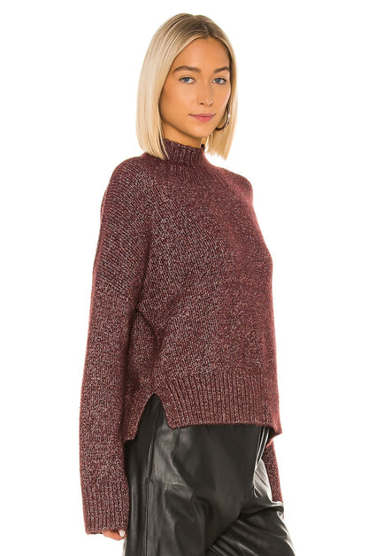 1. STATE Marled Turtleneck Sweater in Vintage Rouge