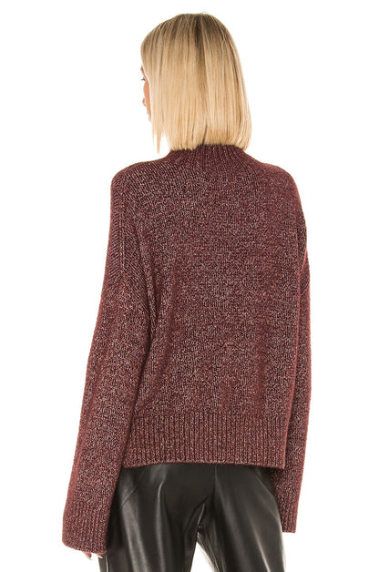 1. STATE Marled Turtleneck Sweater in Vintage Rouge