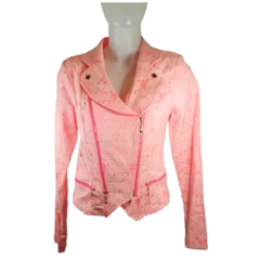 M/2 By Mocha Apparel Girls’ Pink Blazer with Zippers, Size Medium