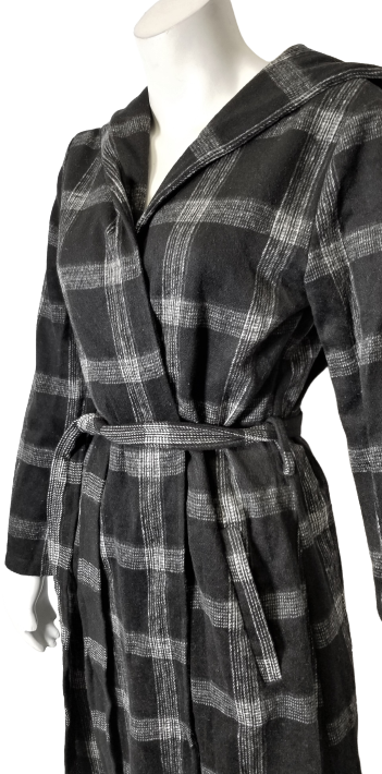 Charlie Charlie Charlotte Black Windowpane Belted Longline Coat