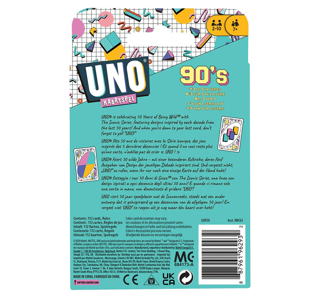 Mattel UNO - Retro Version 90s - Family Card Game