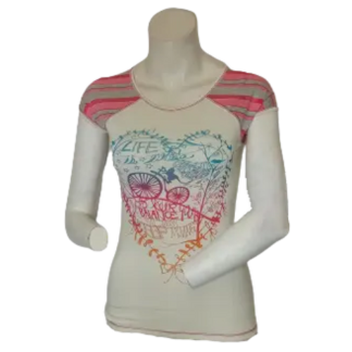 Diva General Collection Girls’ Heart Short Sleeve Shirt, Size Small