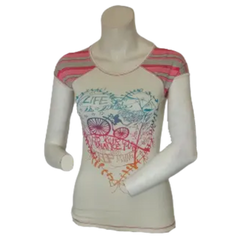 Diva General Collection Girls’ Heart Short Sleeve Shirt, Size Small