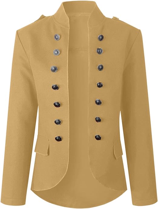 Suvimuga Yellow Button-Accent Blazer
