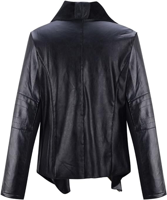 CELLABIE Black Drape-Front Moto Jacket