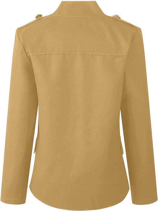 Suvimuga Yellow Button-Accent Blazer