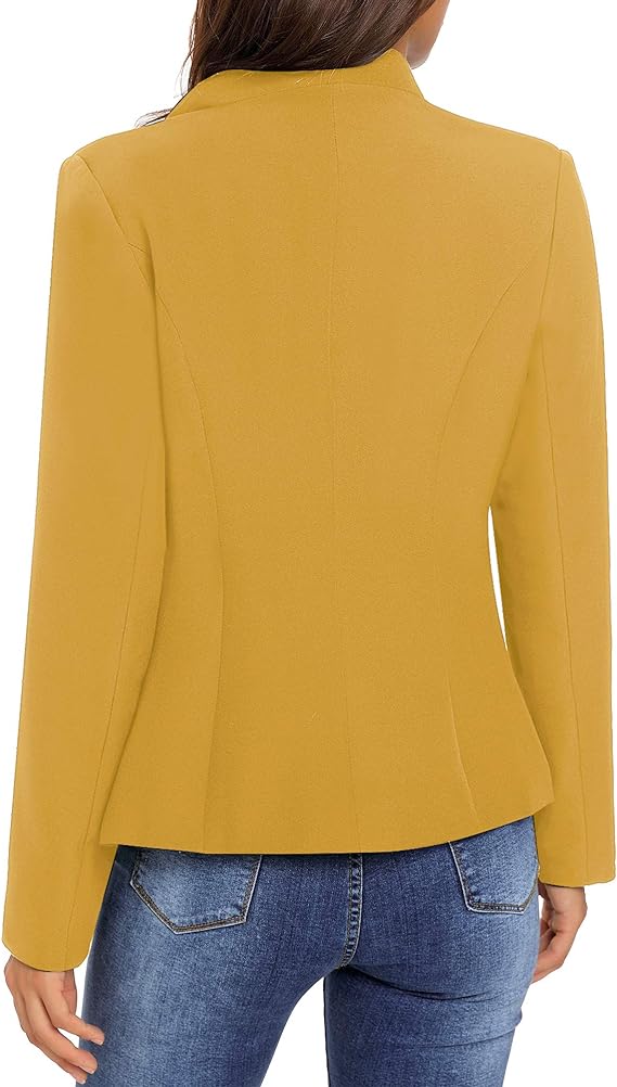 Suvimuga Yellow Button-Accent Blazer