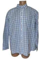 Club Room Blue Check Long Sleeve Men's Shirt - 18, 34/35