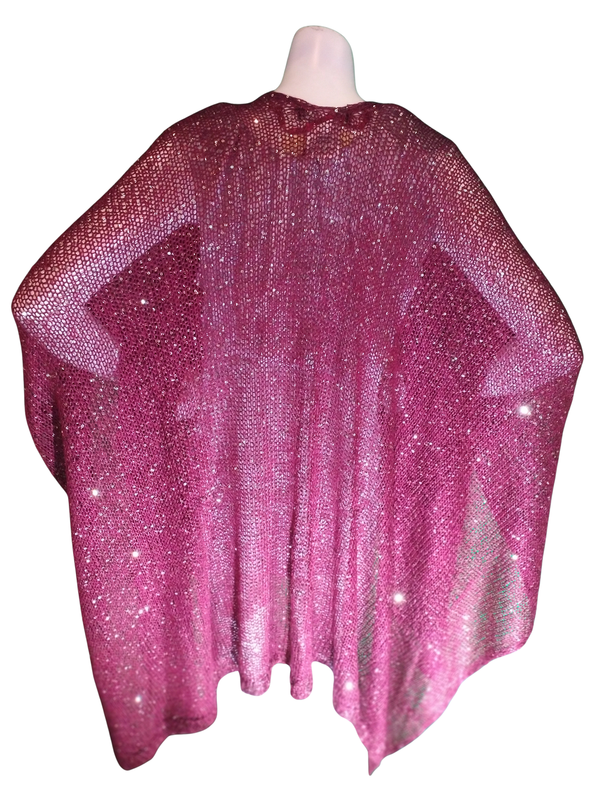 INC Wine Semi-Sheer Shawl – Elegant Gold Sequin Wrap, Soft Polyester Blend (50"x25")