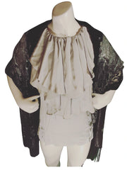 INC Black Grey Green Etched Velvet Scarf – Elegant Fringe Wrap, Luxe Fabric (70"x17")