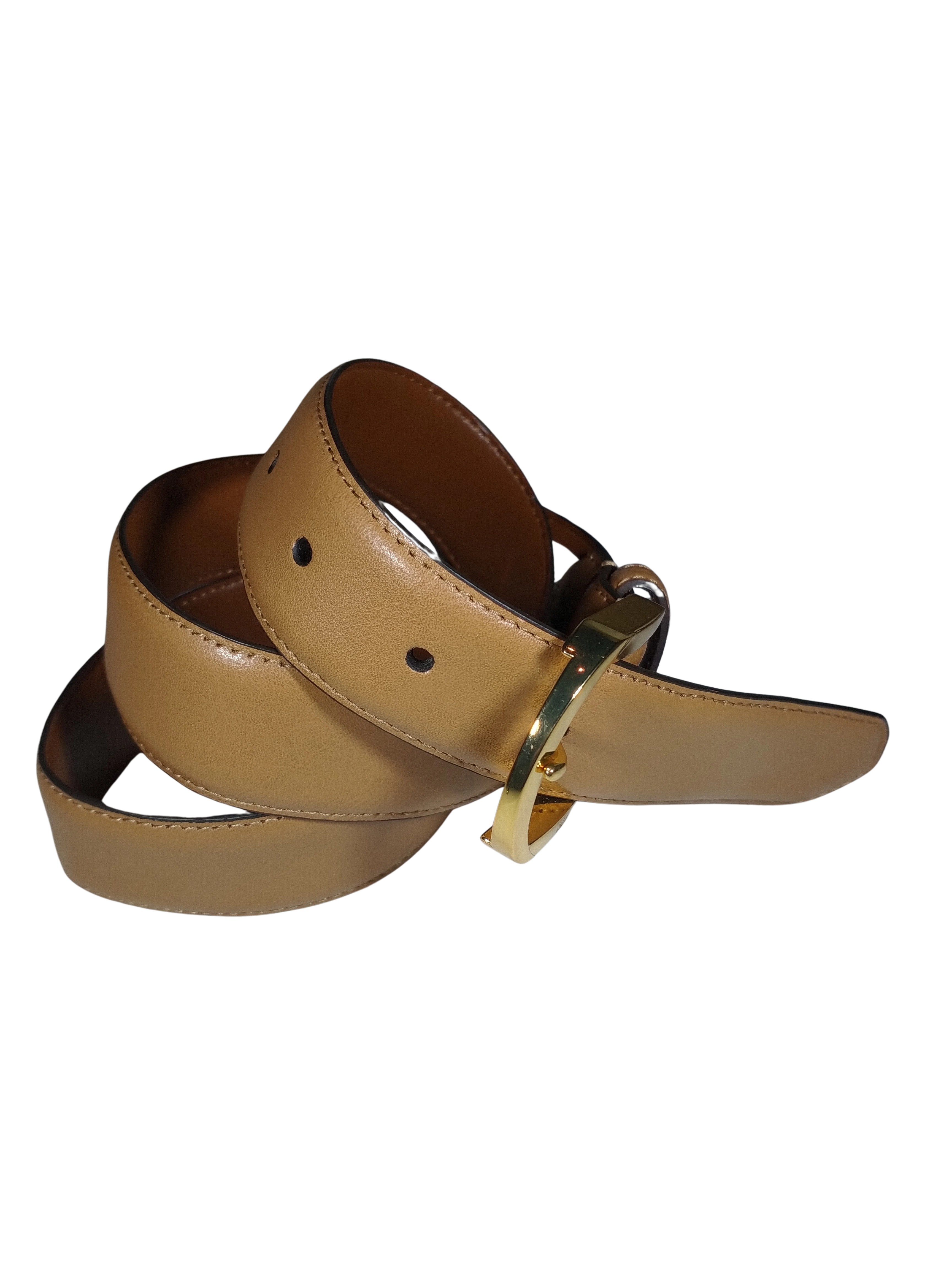Lauren Ralph Lauren Golden Brown Leather Belt  Premium Genuine Leather Belt with Buckle – 1.25"x32.25"