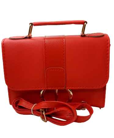 Luxury Diva Red Designer Purse  CD Logo  Elegant Bag with Removable Strap