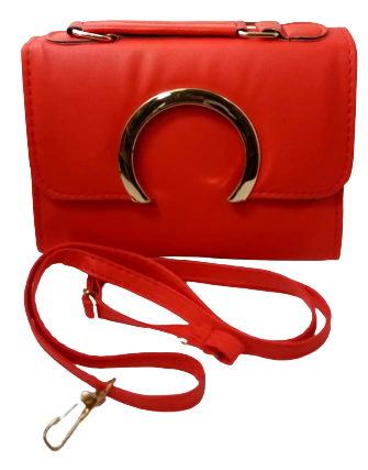 Elegant Diva Red Purse Horseshoe Accent Stylish Handbag with Removable Strap
