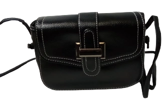 Elegant Diva Black Purse Classic Handbag with Adjustable Strap