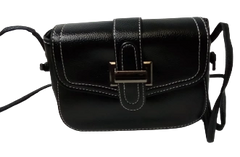 Elegant Diva Black Purse Classic Handbag with Adjustable Strap