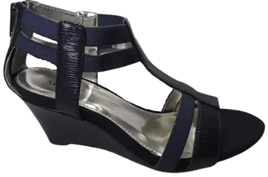Alfani Womens A35 Maribeth T-Strap Elastic Wedge Sandals Twilight Texture