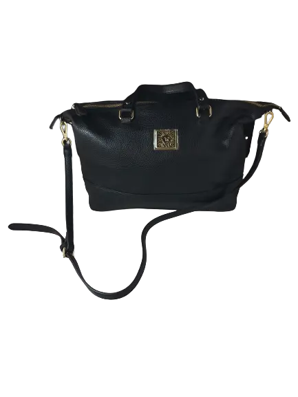 Anne Klein Black Pebbled Leather Satchel - New With No Tags