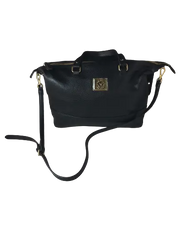 Anne Klein Black Pebbled Leather Satchel - New With No Tags