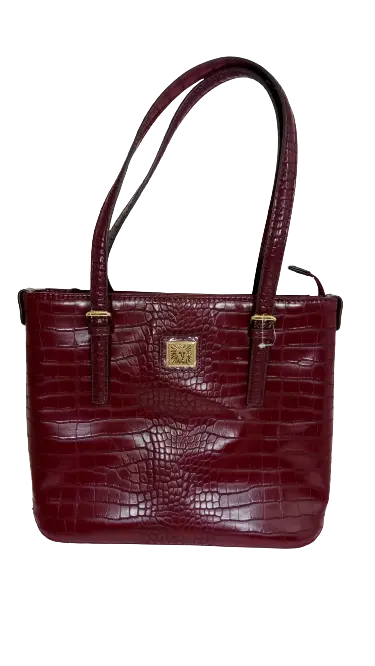 Anne Klein Red Crocodile Shoulder Bag