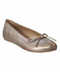 Antelope Metallic Taupe Split-Toe Leather Bow Flats